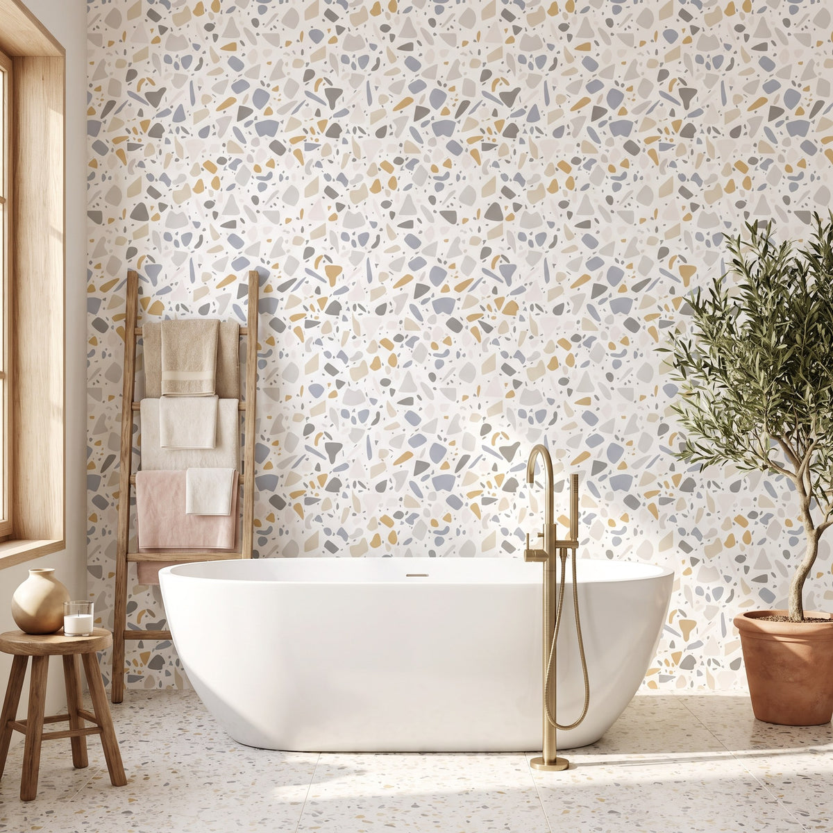 Terrazzo gris et jaune – seconde ambiance