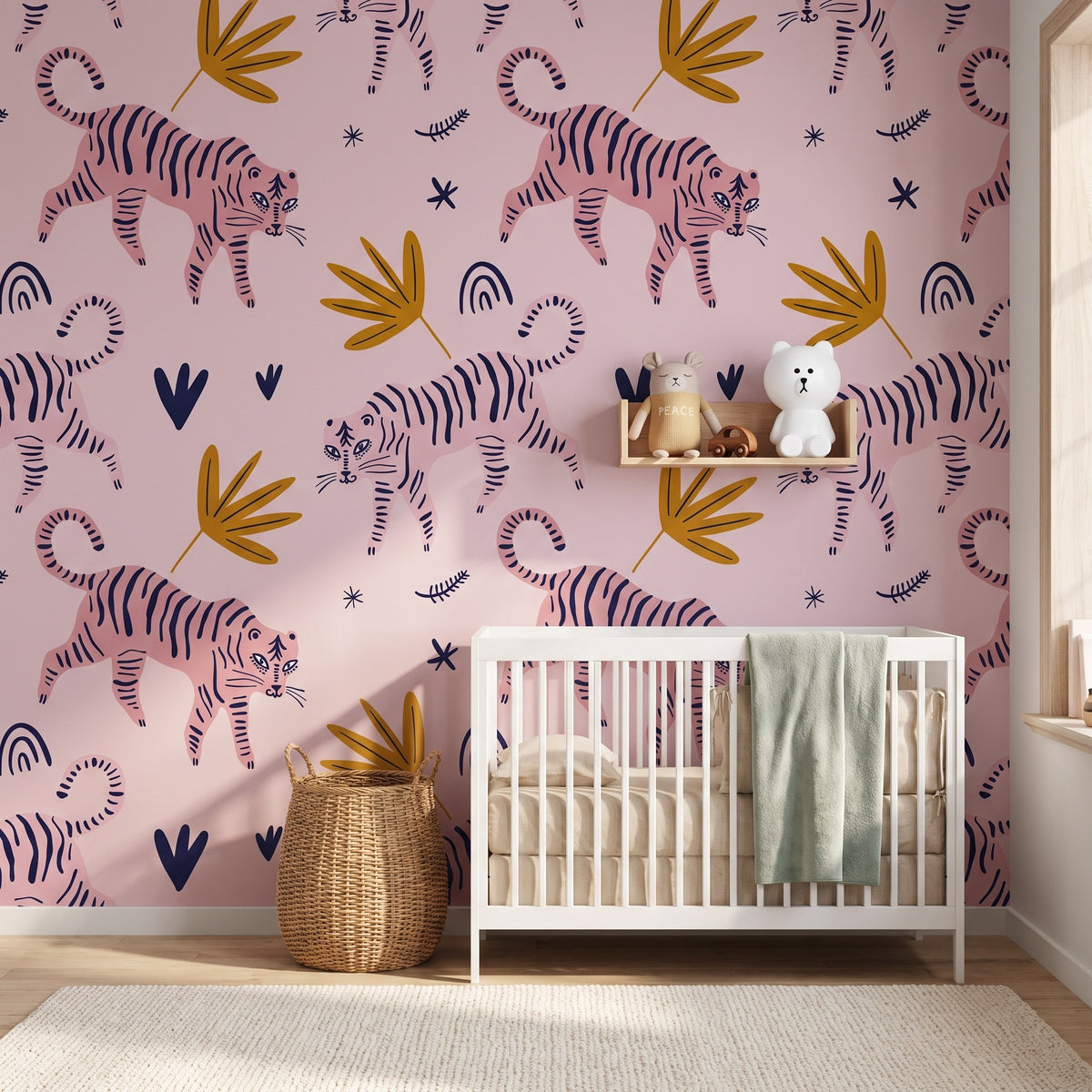 Tigres mignons sur fond rose – seconde ambiance