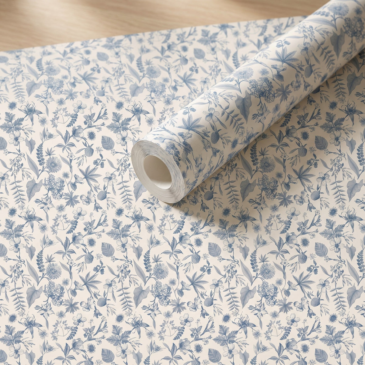 Toile de Jouy bleue et blanche – rouleau