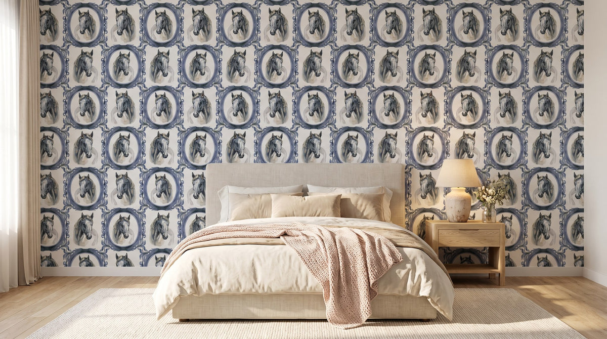 Toile de Jouy chevaux – ambiance large