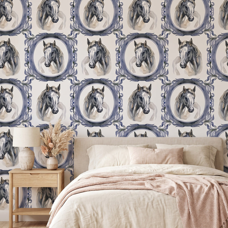 Toile de Jouy chevaux