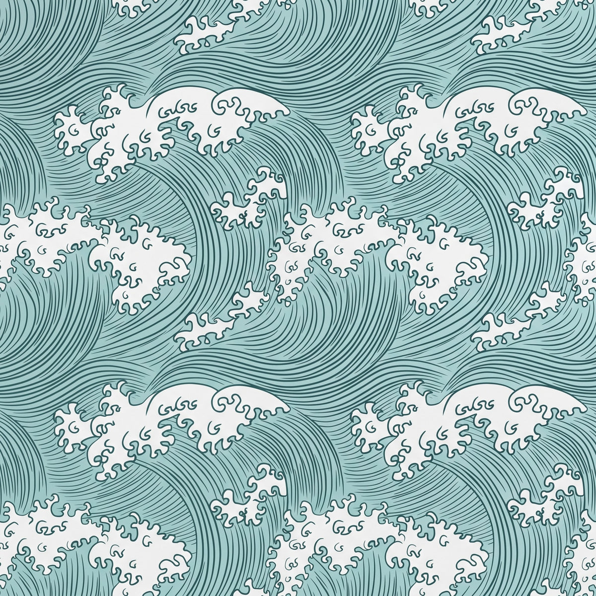Vagues de l'océan – motif à plat